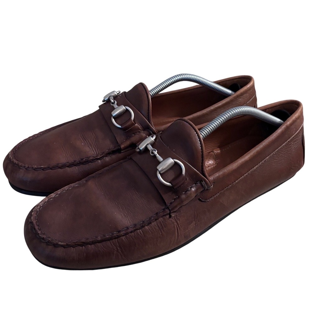 Allen Edmonds Sebastian Brown Leather Bit Loafers Mens 11 D Driving Mocs 6363